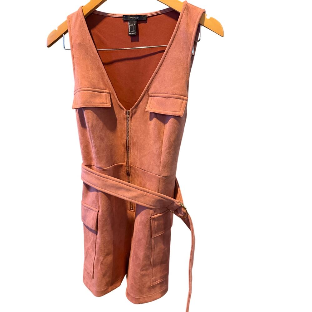forever 21 suede romper with belt